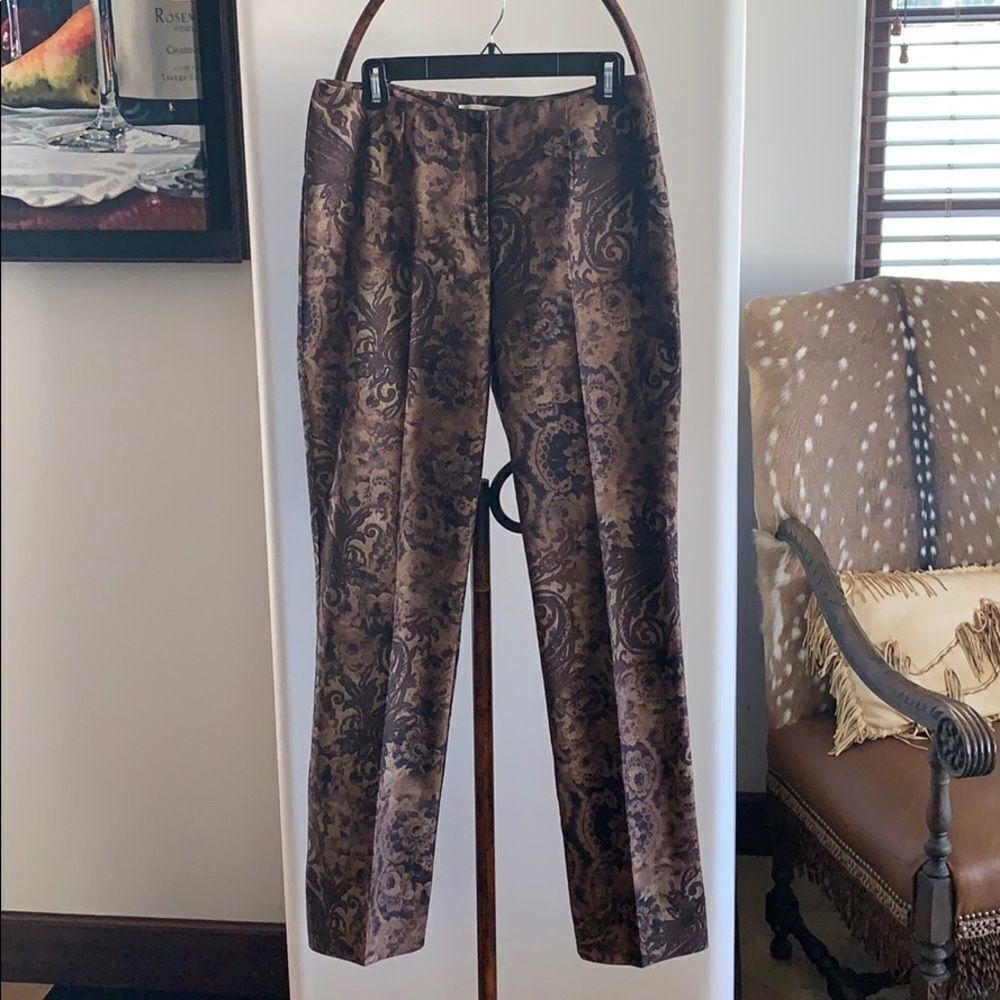 Beautiful Brown Floral Slacks - Picture 2 of 10